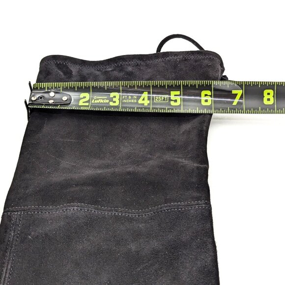 Stuart Weitzman Women Lowland Back Lace Black Suede OTK fashion Boots size 7.5 - Picture 9 of 11